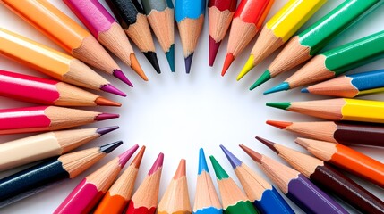 Fototapeta premium Circle of Colored Pencils