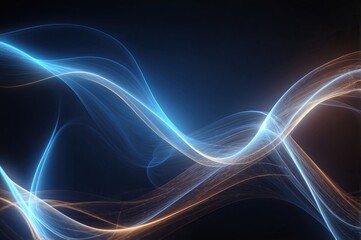 Light blue trail wave vector.Glowing smooth curved lines.Laser wave,glowing light effect,blue trail.