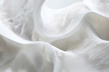 Naklejka premium Abstract White Texture: A mesmerizing close-up of a textured white surface, evoking a sense of fluidity and movement. Perfect for design projects, websites, and presentations. 
