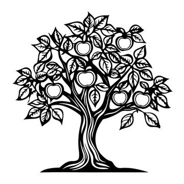 recommend clip art: Dwarf Apple Tree Vector Logo