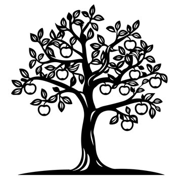 recommend clip art: Dwarf Apple Tree Vector Logo