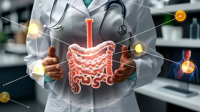 Intestinal sensitivity: visualization of bowel pain emphasizes impact of digestive disorders on daily life, underscoring need for proper diagnosis, support for improved gastrointestinal health.