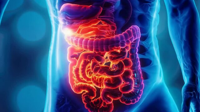 Intestinal sensitivity: visualization of bowel pain emphasizes impact of digestive disorders on daily life, underscoring need for proper diagnosis, support for improved gastrointestinal health.