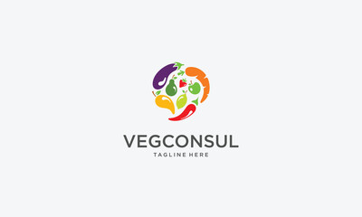 Vegconsul logo design vector template
