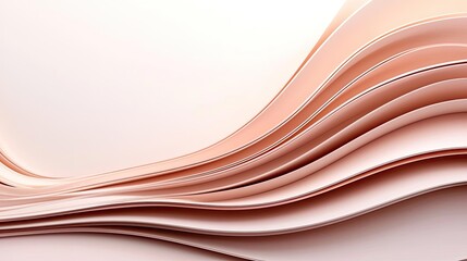 Obraz premium Abstract flowing waves in soft pink hues on a white background.