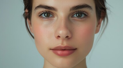 Fototapeta premium Long (Rectangular) Face: Defined by its greater length compared to width, this face shape features a tall forehead and long chin, offering a refined, elongated profile. 