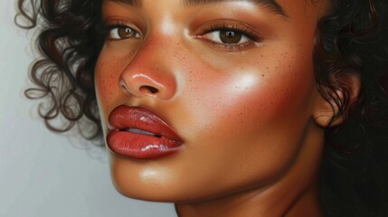 Round Face with Prominent Cheekbones: A round facial structure with defined cheekbones adds depth and contour, creating a more dynamic and sculpted look.
