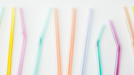 Eco-friendly reusable straws displayed on a clean white background with natural lighting to emphasize sustainability