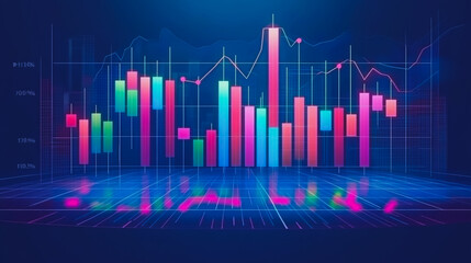 charts and graphs with statistics to innovation analyze business potential and forecast future development of companies growth.