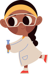 scientist girl holding test tube