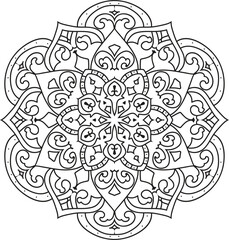 Outline Mandala Patterns for Adult coloring book or coloring pages Stress Relief Coloring Page