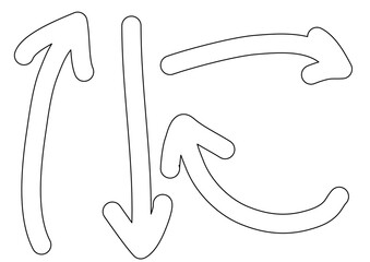 縁取りの手描き矢印セット