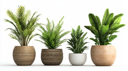 Fototapeta premium Indoor plants isolated on white background