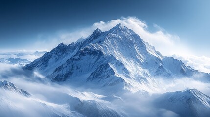Climbers Exploring Sharp Icy Ridges of Everest