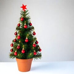 Decorative Christbaum with red berries, arrows, and stars