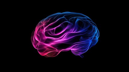 Vibrant Abstract Representation of the Human Brain