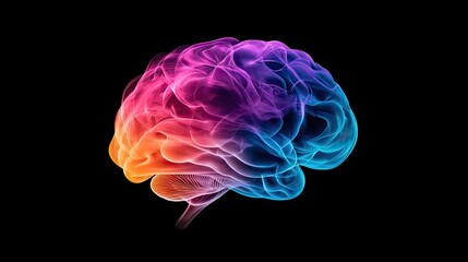 Vibrant Neural Connections in Abstract Brain Illustration