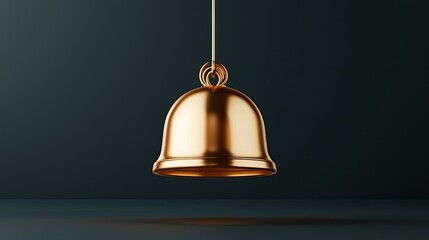 Obraz premium Elegant Golden Bell Hanging Against Dark Background