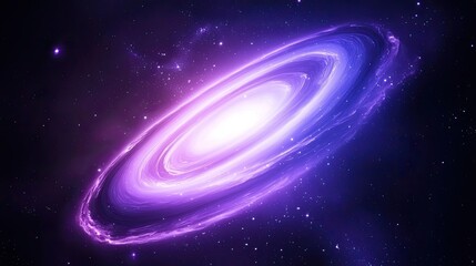 Stunning Purple Spiral Galaxy in Deep Space
