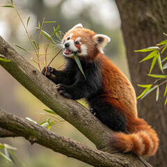 Fototapeta premium cute red panda