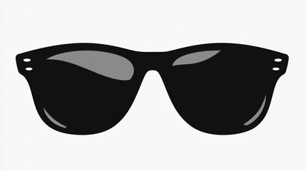 Black cartoon silhouette of sunglasses on a white background.