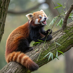 Obraz premium cute red panda