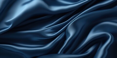 Fototapeta premium blue velvet fabric texture background, dark blue cloth material for fashion design, blue silk satin, 