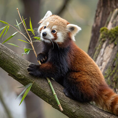 Obraz premium cute red panda