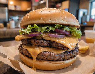 hamburger on a plate