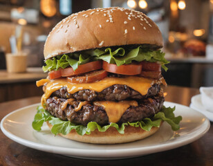 hamburger on a plate