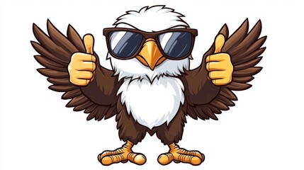 Naklejka premium Cheerful Eagle Giving a Thumbs Up