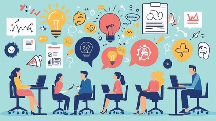 Engaging flyer designed for exchanging innovative ideas in the office.