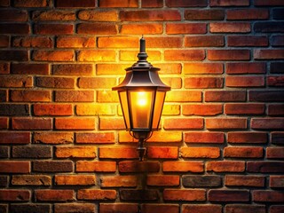 A vintage lamp's shadow dances on the house wall.