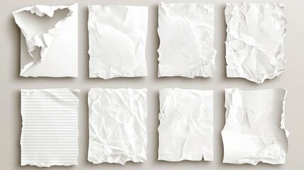 Obraz premium Modern mockup featuring crumpled effects on blank sheets.