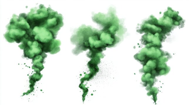 Realistic green smoke depicting a toxic gas cloud.