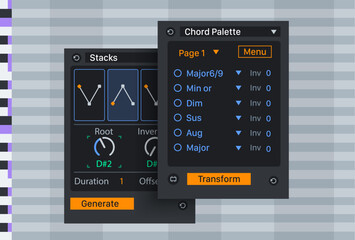 Chord pallet transform and Stacks tool. Vector illustration