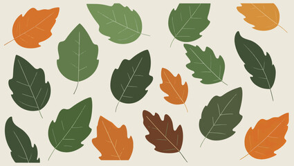 Collage of green, orange and dead leaves