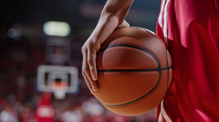 Captivating close-up of basketball action on the court.