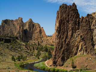 A mountain range with a river running through it