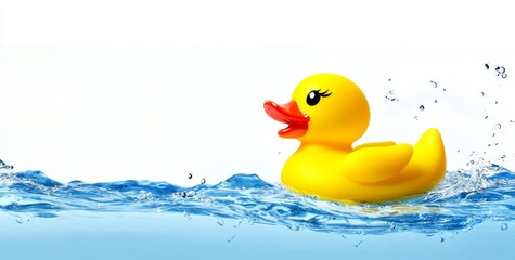 Children delight in watching their rubber duck drift effortlessly in the water.