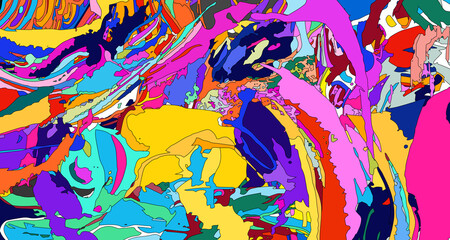 Colorful abstract fluid psychedelic background New Year 2025