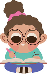 cute girl writing on notebook