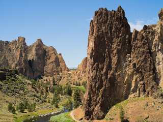 A mountain range with a river running through it