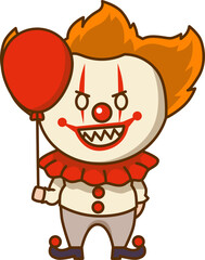 Halloween Clown Character Illustration