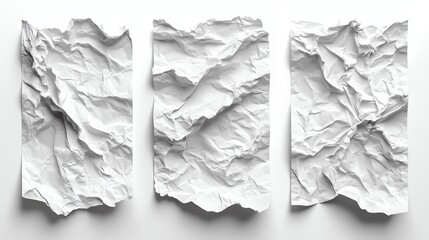 Obraz premium Crumpled white paper sheets on a bright background