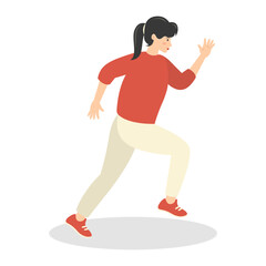 Young People Jogging Illustration. Healthy Lifestyle. Isolated on White Background. Vector Character Design.