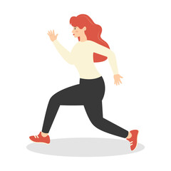 Fototapeta premium Young People Jogging Illustration. Healthy Lifestyle. Isolated on White Background. Vector Character Design.