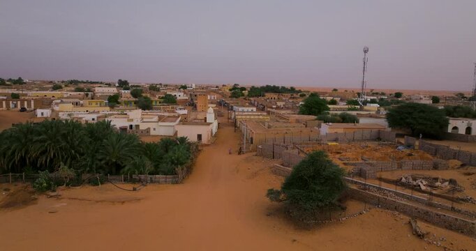 Desert Town Chinguetti In Mauritania - Drone Shot