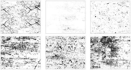 Seamless black and white texture halftone grunge scratches monochrome background vector. Set of monochrome grunge design.