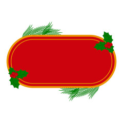 Christmas Banner With Fir Branches Frame